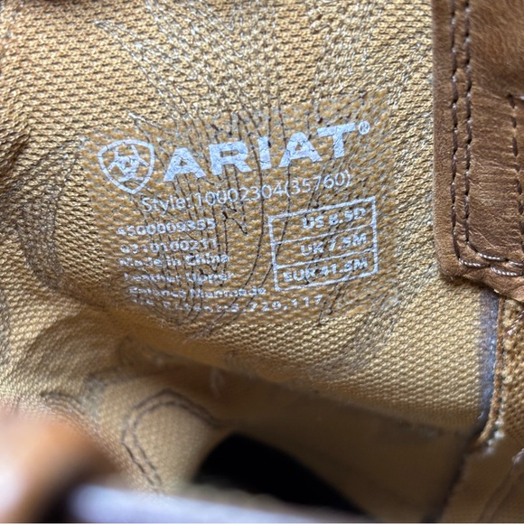 Ariat Sierra Saddle Western Work Boots Mens 8.5D Brown Leather Slip Resistant - Picture 9 of 15